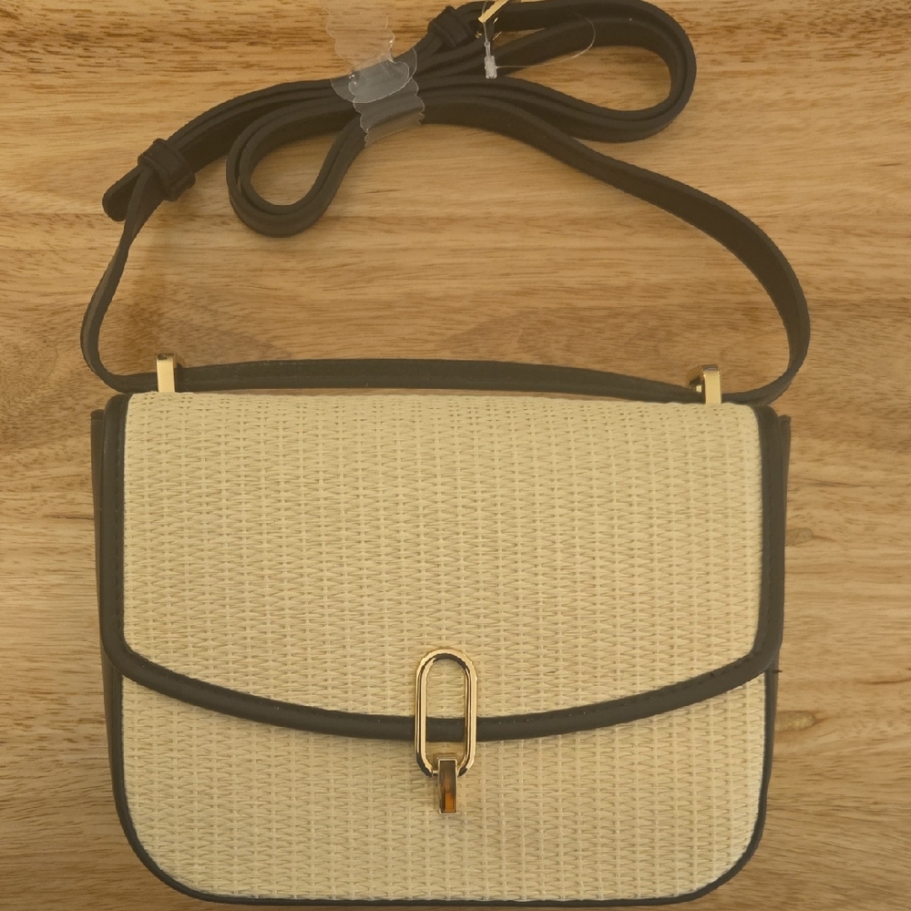 a new day Canvas and Faux Leather Trim  Crossbody Bag NWOT